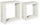 Set 2 Mensole Cubo da Parete Quadrato in Fibra di Legno Ginevra Rovere Sbiancato
