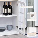 Credenza Moderna con 2 Vetrinette 80x37x183 cm in MDF  Bianco