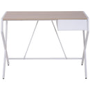 Scrivania per Ufficio in Acciaio Rovere e Bianco 105x56x75 cm 
