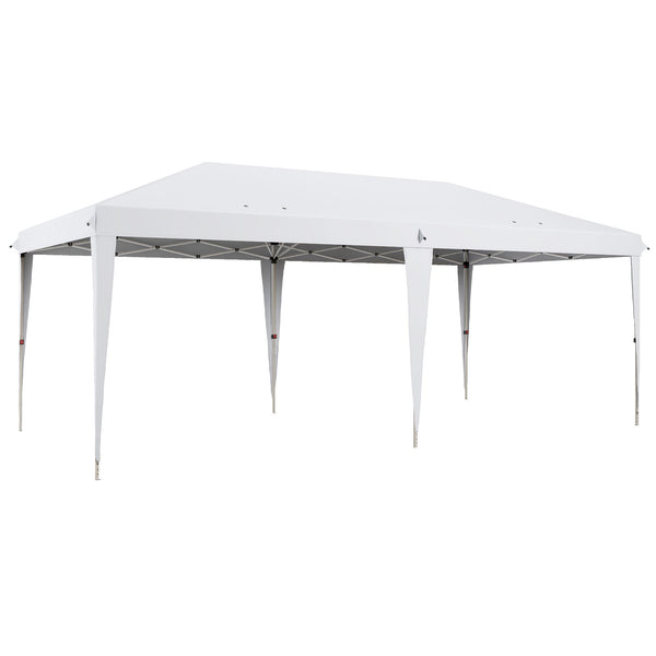 Gazebo da Giardino Pop-up 6x3 m Pieghevole Tendone in Poliestere Oxford Bianco sconto
