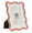 Cornice Elizabeth Rossa 17,5x1,3x22,5 cm in Zinco e Vetro Rosso e Oro