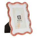 Cornice Elizabeth Rossa 17,5x1,3x22,5 cm in Zinco e Vetro Rosso e Oro      