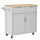 Carrello Isola da Cucina 2 Cassetti e Armadietto Piano in Legno 104x46x91 cm Grigio