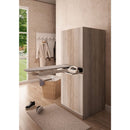 Mobile Lavanderia a Colonna per Lavatrice o Asciugatrice con Asse da Stiro e Ante Superiori 70x70x192A cm in Nobilitato Unika Grigio Cemento