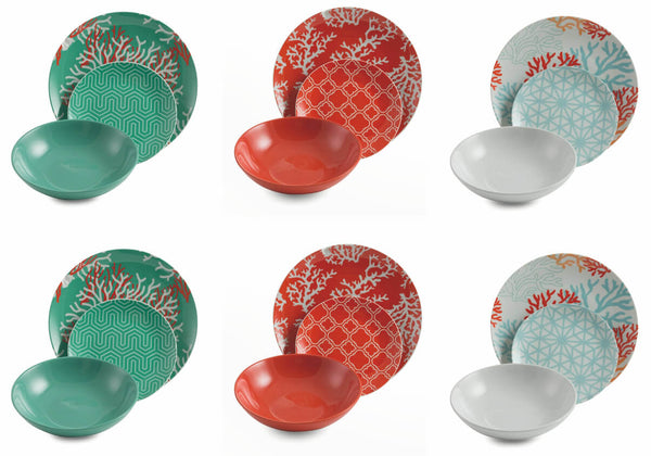 prezzo Servizio Piatti 18 Pezzi in Porcellana e Gres Villa d'Este Home Tivoli Reef Multicolor