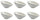 Set 6 Coppette Oblique 8x11,5x5,5 cm in Porcellana Allluminica Kaleidos Aluxina Bianche