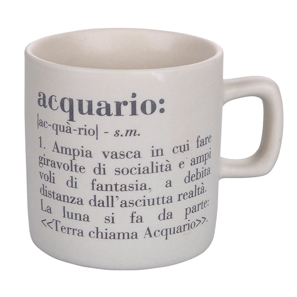 acquista Tazzina Caffè Zodiaco "acquario" Ø6x6,5 cm in Bone China VdE Tivoli 1996 Bianco