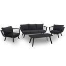 Set Salotto da Giardino Divano 2 Poltrone e Tavolino in Alluminio Riverside Antracite