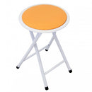 Sgabello Pieghevole da Campeggio Slim Ø30x45 h cm in Acciaio Arancione