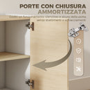 Credenza Buffet 120x35x73,5 cm con Ante Soft-Close in MDF Effetto Legno e Bianco      