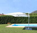 Ombrellone da Giardino Saturno Decentrato 3x3 m in Alluminio blu Telo Bianco