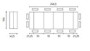 Consolle Allungabile Segmenta 110x42,5/297,5x78 cm in MDF Laccato Grigio Opaco