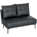 Divano 2 Posti Design Moderno 115x73x83 cm Senza Braccioli e Trapuntato in Finta Pelle Nero  
