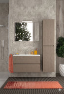 Mobile da Bagno Sospeso con Lavabo 90 cm e Specchio Urano Light Tortora      