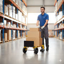 Carrello Multifunzione Portatutto Carico Massimo 120 kg Piattaforma Carrello Porta Pacchi in Acciaio Giallo