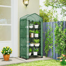 Serra da Balcone a 4 Livelli 69x50x165 cm con 4 Rotelle e Ingresso Avvolgibile in Acciaio e PE Verde      
