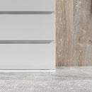 Cassettiera 5 Cassetti 55x33x100 cm Design Moderno in Legno Bianco 