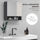 Specchio Armadietto da Bagno Pensile 2 Ante 55x17x55 cm in Legno Grigio