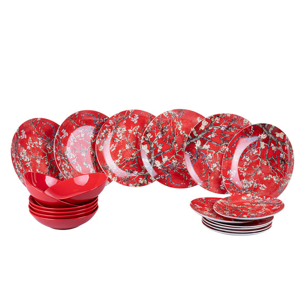sconto Servizio Piatti 18 Pezzi in New Bone China e Gres VdE Tivoli 1996 Japanese Dream