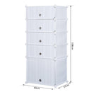 Armadio Guardaroba Scarpiera Modulare 5 Vani Bianco 49x37x108 cm 