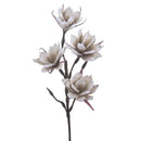 Set 2 Magnolie Composta da 4 Fiori Artificiali Altezza 95 cm Grigio