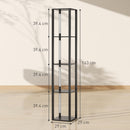 Lampada da Terra con 4 Ripiani 29x29x163 cm 3 Luminosità Regolabili e Interruttore a Pedale in MDF Nero   