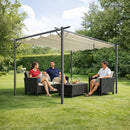 Pergola Gazebo Retrattile da Giardino 300x400x230 cm Anti UV e Impermeabile Beige      