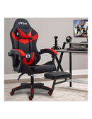 Sedia da Gaming Ergonomica 66x60x134 cm con Poggiapiedi in Similpelle Rosso