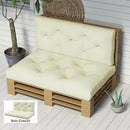 Set 2 Pezzi Cuscini da Giardino per Divani e Pallet 120 cm in Poliestere con Imbottitura Spessa Crema      