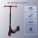 Monopattino Elettrico Pieghevole per Bambini Altezza Regolabile 75-80 cm Nero e Rosso  