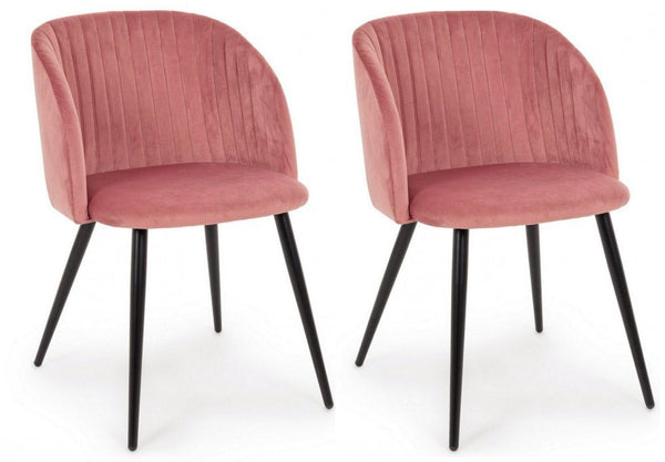 Set 2 Sedie 53x57x81,5h cm Queen Velvet Blush prezzo