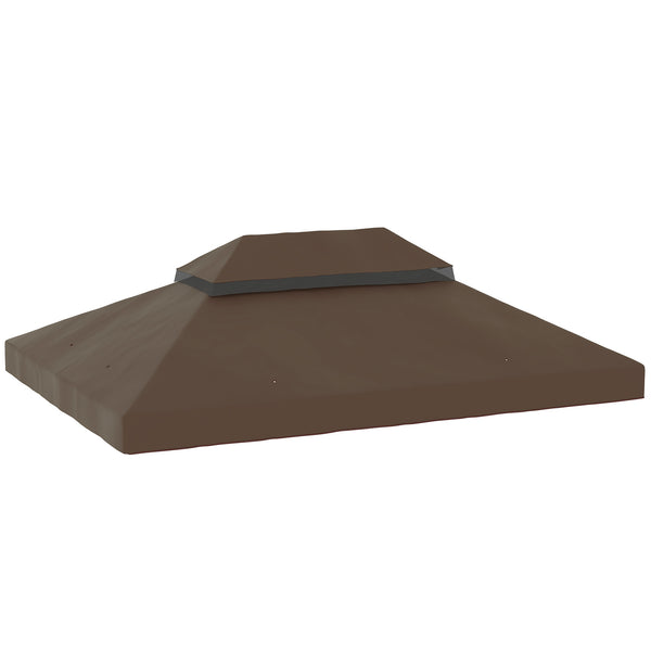 prezzo Copertura per Gazebo da Giardino 3x4 m a 2 Livelli in Tessuto Oxford 600D con Fori di Drenaggio Caffè