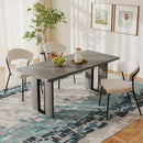 Tavolo da Pranzo in Stile Industriale 180x80x75 cm fino a 8 Persone in Legno e Acciaio Grigio  