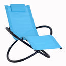 Sedia a Dondolo Moderna da Giardino in Textilene Blu 154x80x84 cm 
