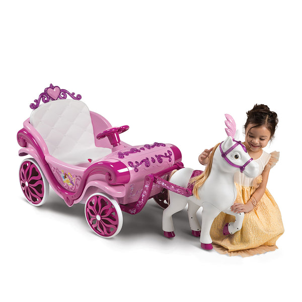 Carrozza Delle Principesse Disney Elettrica Con Cavallo 7,2V Rosa prezzo