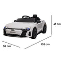 Macchina Elettrica per Bambini 12V Licenza Ufficiale Audi RS E-Tron GT con Telecomando Bianco