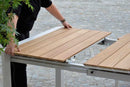 Tavolo Allungabile da Giardino 180/240x100xh76 cm in Alluminio Idaho Plus Bianco