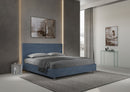 Letto Matrimoniale Imbottito in Microfibra Mika Blu Varie Misure