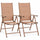 Set 2 Sedie Sdraio Pieghevoli e Salvaspazio con Schienale Alto Ergonomico in Tessuto Tecnico Beige
