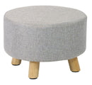 Pouf in Tessuto e Legno Massello 41x28H cm Fumer Grace Grigio