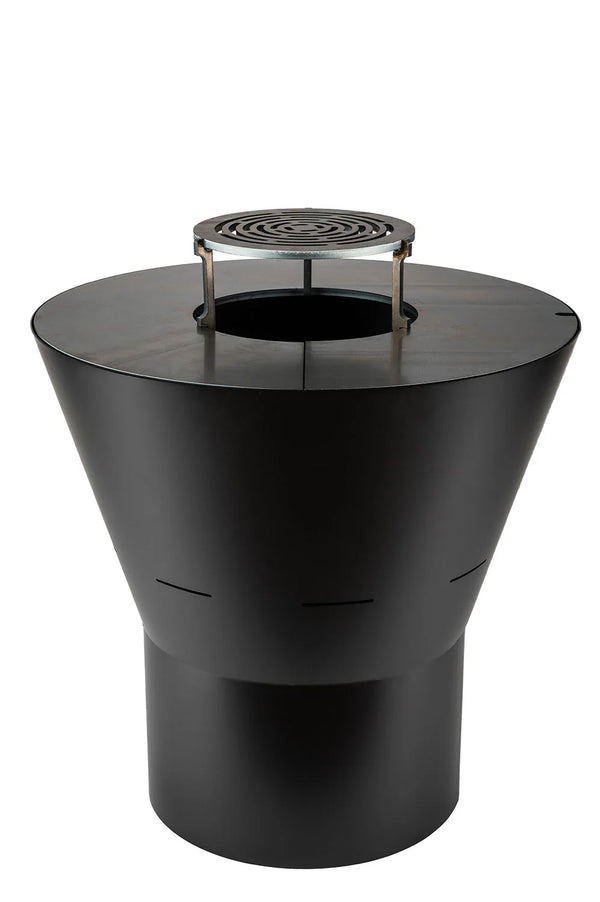 sconto Barbecue a Legna Ø60x66 cm Azalea in Acciaio Nero Alta Temperatura