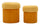 Puff con Contenitore Aspen Senape Set 2 Pz Ø42x44 cm - Ø35x37 cm in MDF e Spugna e Poliestere Senape