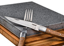 Pietra Lavica 19x26 cm con Posate e Supporto in Legno di Bamboo Supreme