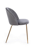 Set 4 Sedie 49x55x77h cm Tanya Velluto Grigio Scuro 