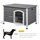 Cuccia per Cani Impermeabile da Esterno 80x55x53.5 cm in Legno Grigio