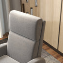 Poltrona Relax 64x86x102 cm Reclinabile Manuale in Tessuto Effetto Lino Grigia