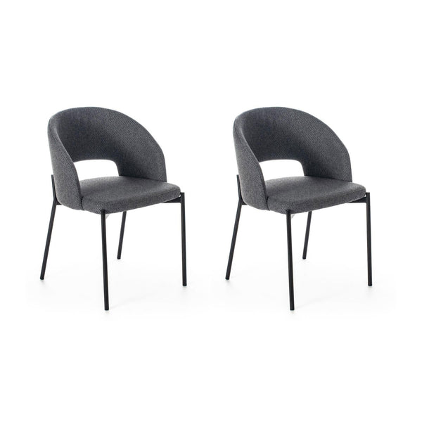 Set 2 Sedie 52x55,5xH78,5 cm in Tessuto Greta Grigio online