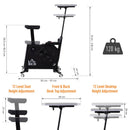 Cyclette Manuale con Tavolino 120 Kg  Nera
