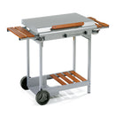 Piastra di Cottura GAS 4043 STAINLESS Ompagrill in Acciaio Inox e Ghisa 70x40 cm Alimentazione a GPL e Metano Carrello Portabombola e Mensole in Legno      