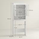 Mobile Sopra WC con Armadietto 65x22x161 cm in Legno Bianco   